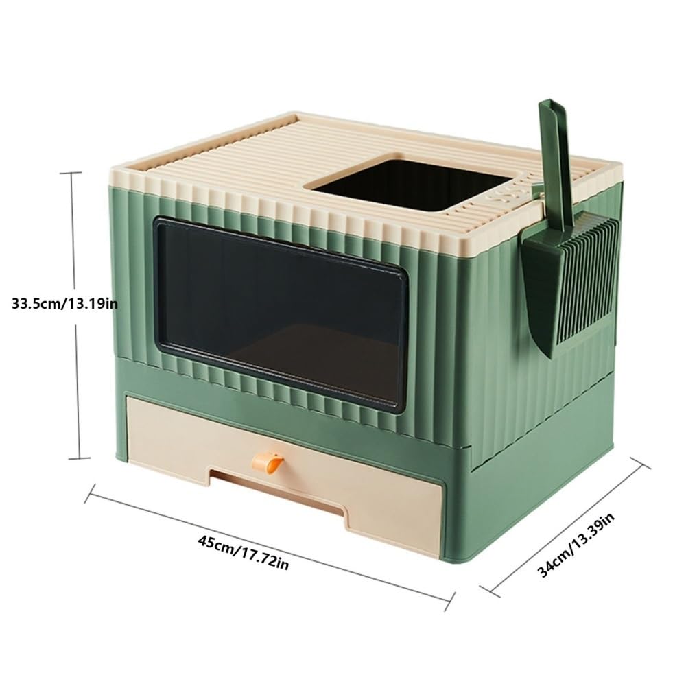 Foldable Top Entry Cat Litter Box with Lid D863