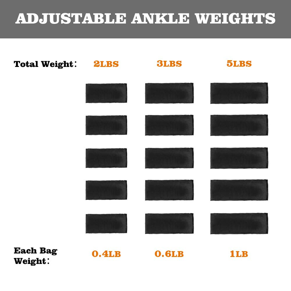 1 Pair Adjustable Ankle Weights Set Z1204