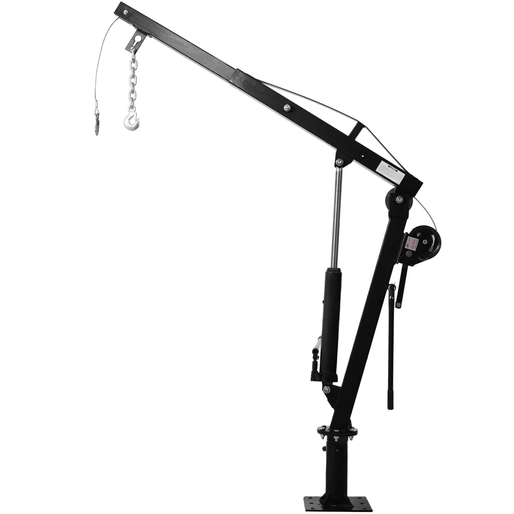 Hydraulic Pickup Truck Crane with Hand Winch, 2000-Lb. Capacity, Adjustable Boom, 360° Pivot Z971833