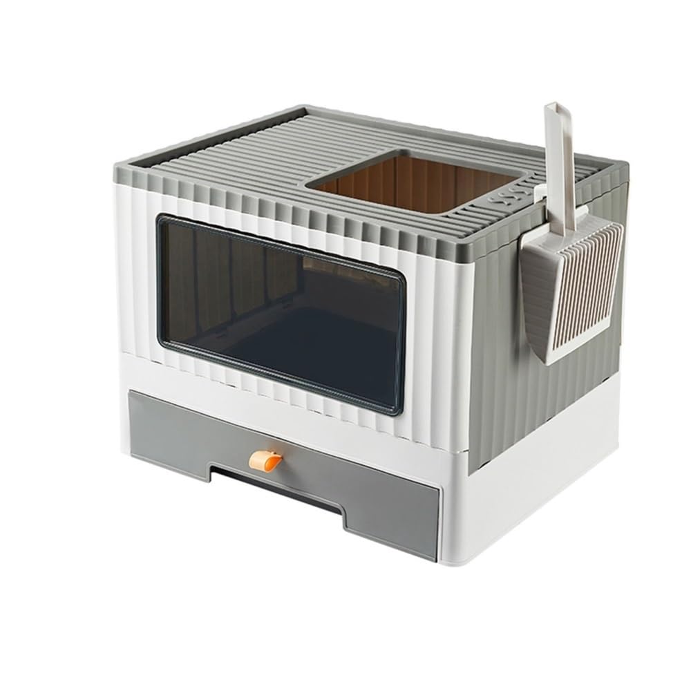 Foldable Top Entry Cat Litter Box with Lid D863