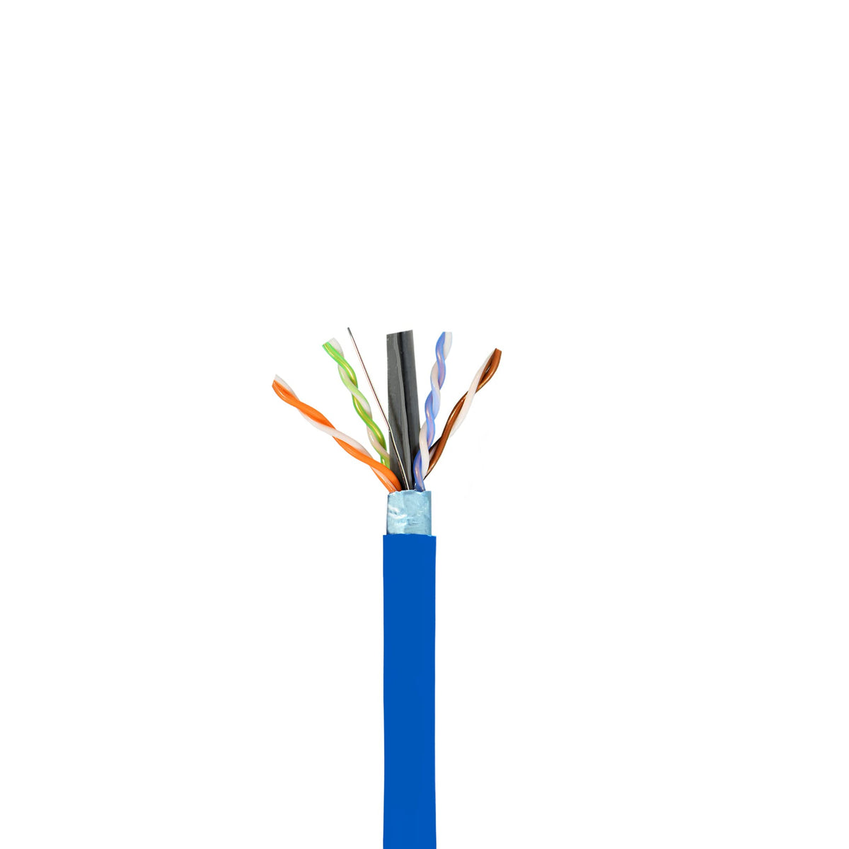 Cat6 Shielded Plenum 1000ft Solid Pure Copper Ethernet Cable Blue O1649