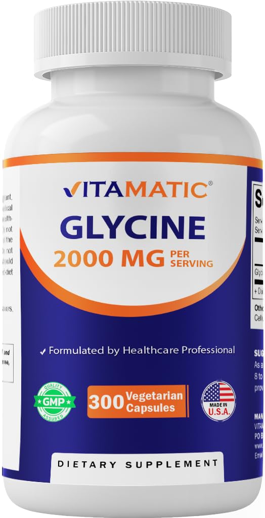 Glycine Supplement 2000mg 300 Count Non-GMO Gluten Free Q49465