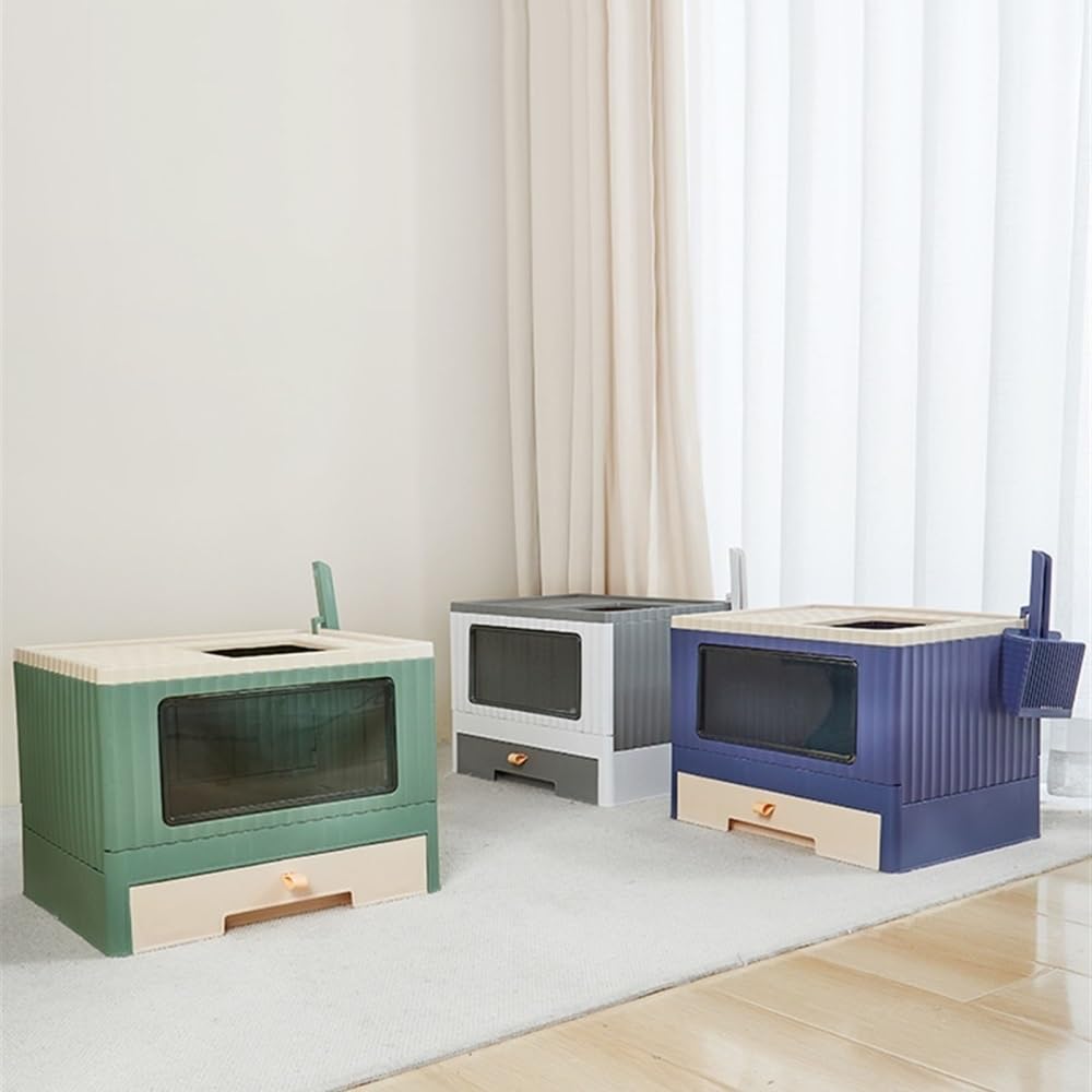 Foldable Top Entry Cat Litter Box with Lid D863