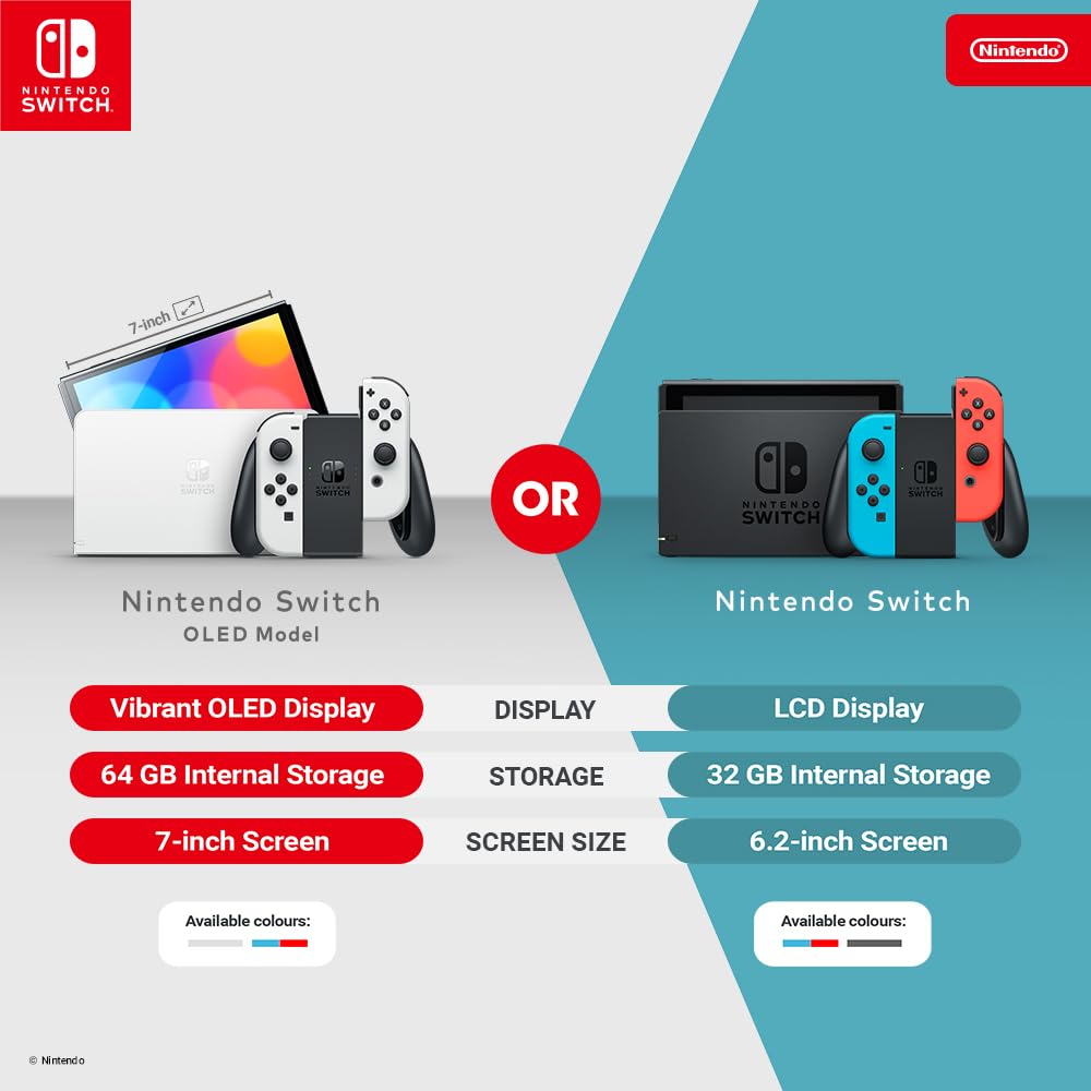 Nintendo Switch OLED Model Neon Blue Neon Red L47164