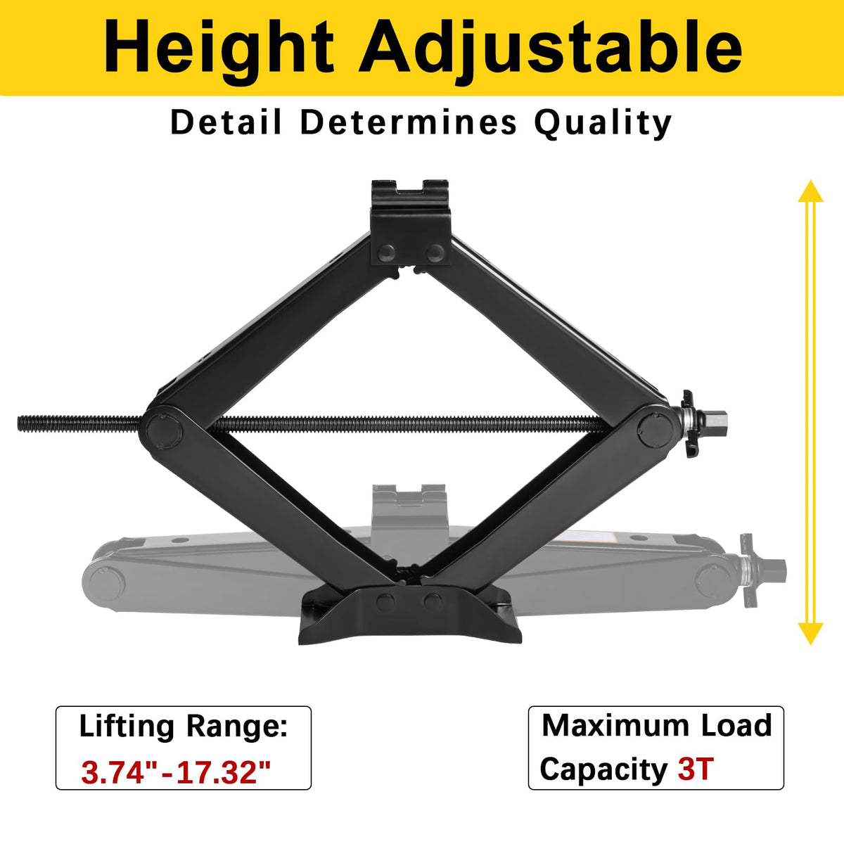3 Ton Scissor Jack and Jack Stands Kit with Lug Wrench T586