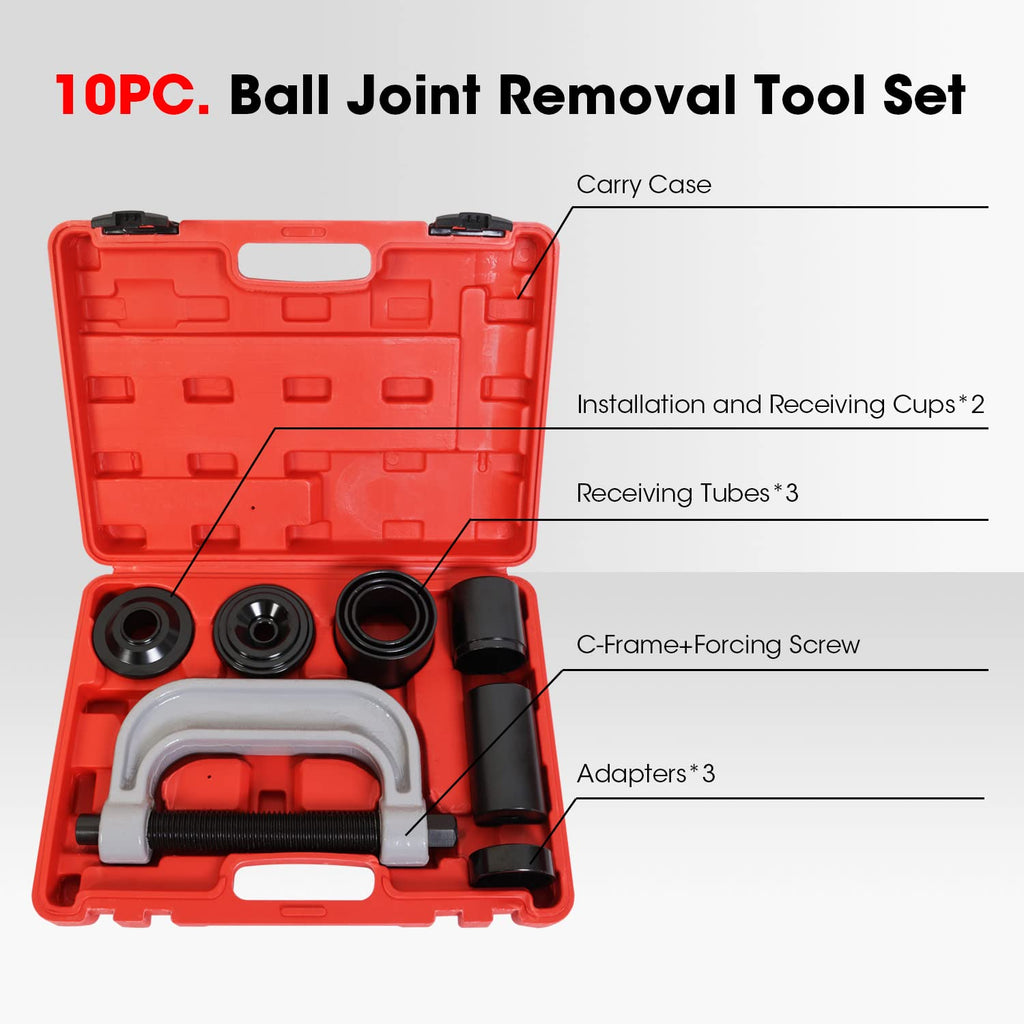 Ball Joint Press and U Joint Removal Kit, 10 PCS with Storage Case C127278