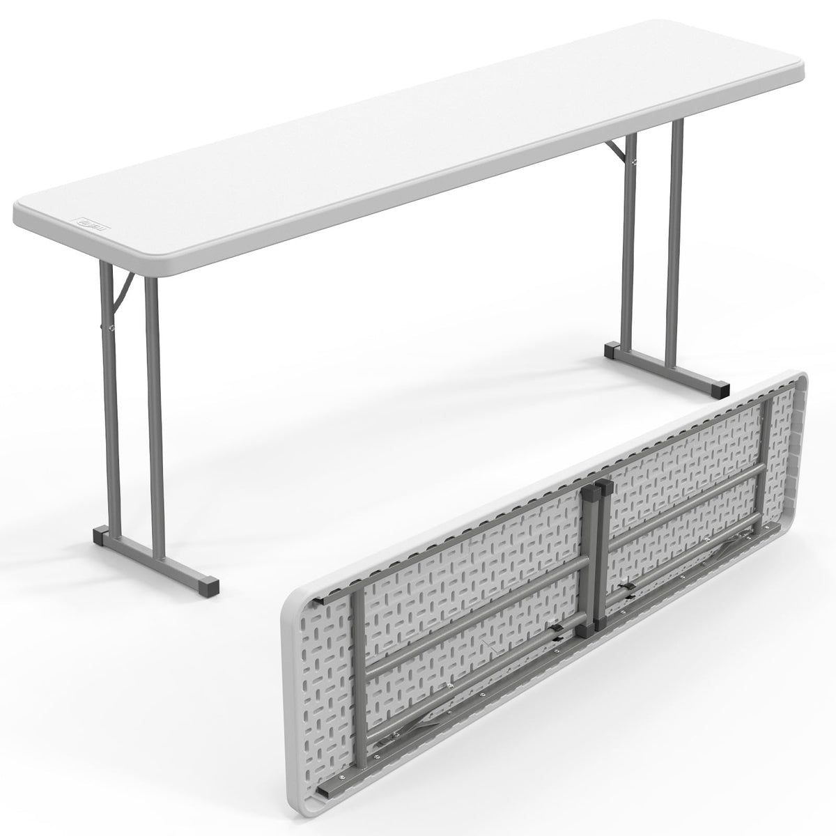 White 6 FT Narrow Folding Table I517522
