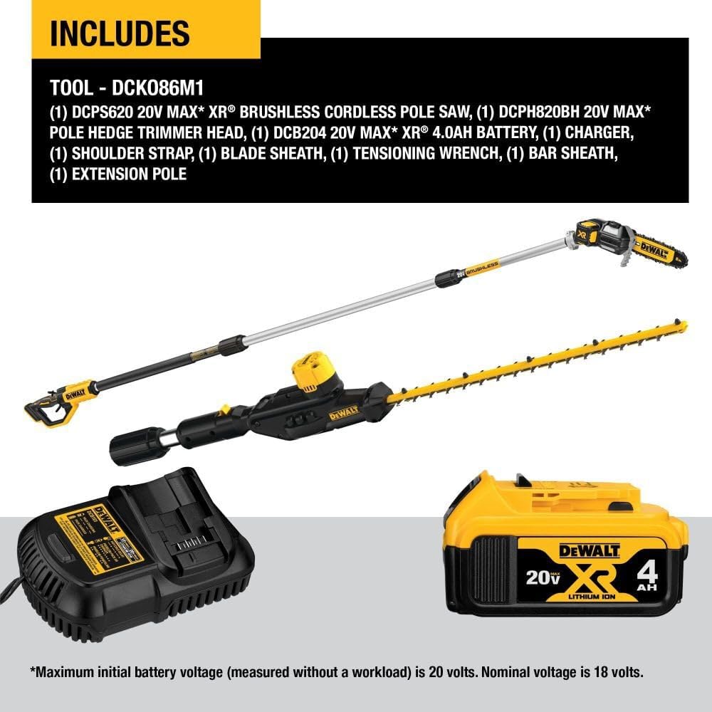 Cordless Pole Saw and Pole Hedge Trimmer Combo Kit X30382