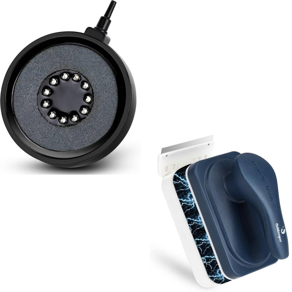 Aquarium Air Bubble Light and Magnetic Glass Clean Brush Y62681