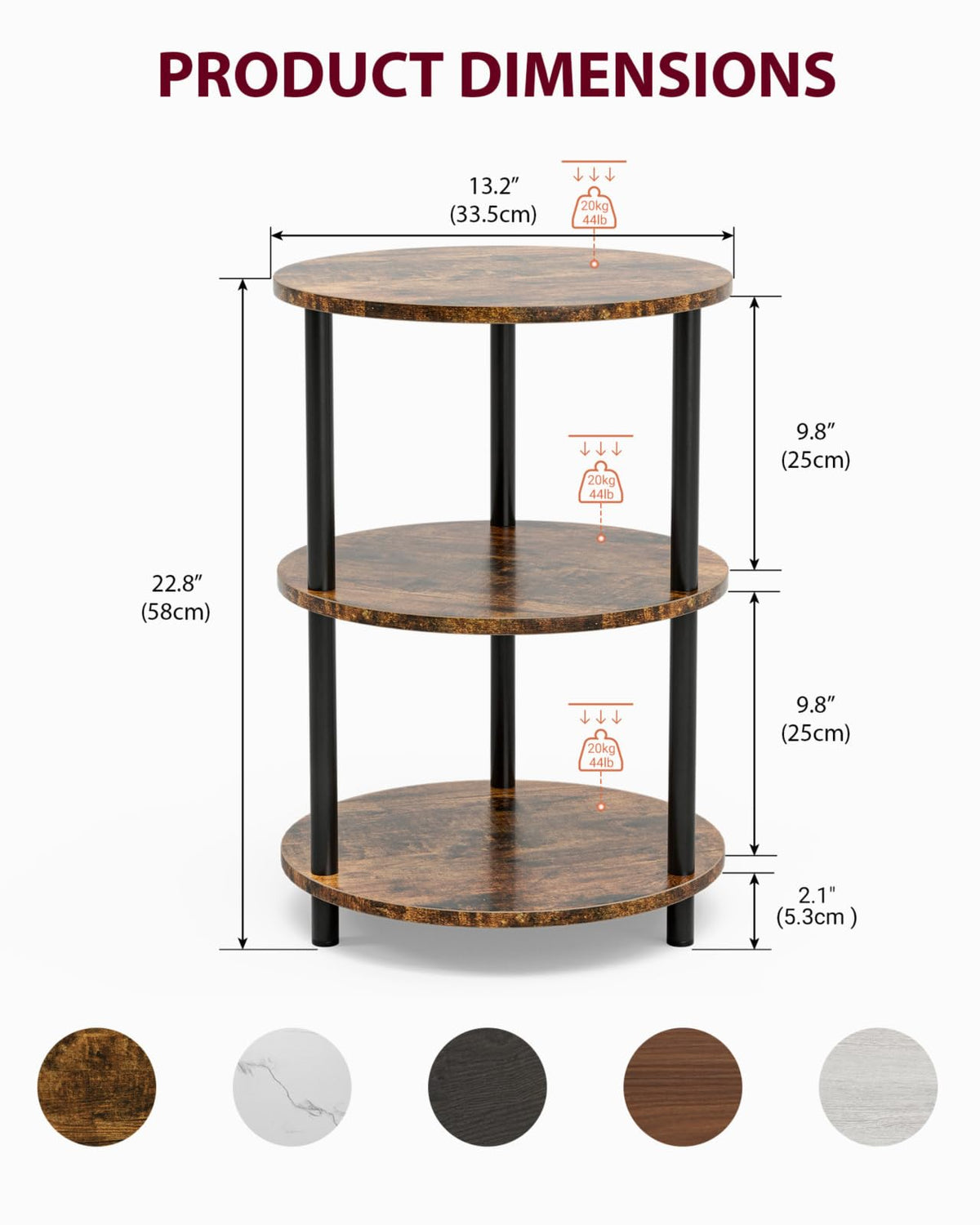 Small Round 3 Tier Coffee Table Y62284