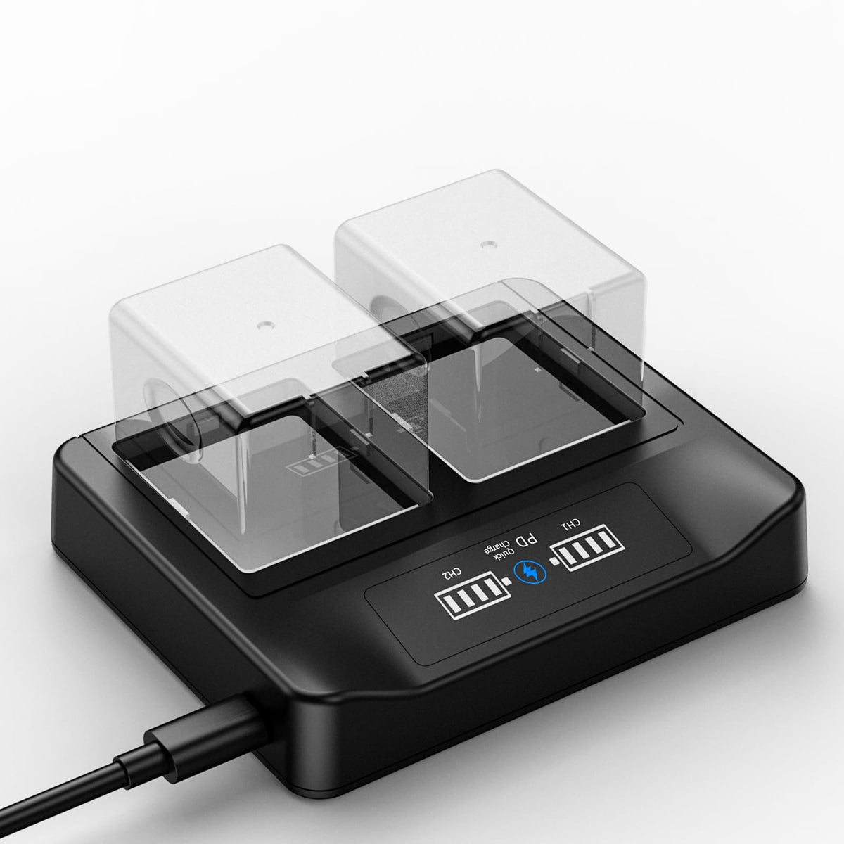 18W PD LCD USB Dual Battery Charger P3585