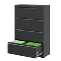 Black 4 Drawer Metal Lateral File Cabinet with Lock Y930956