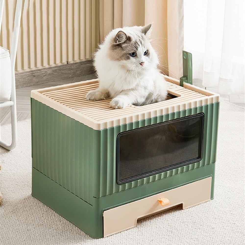 Foldable Top Entry Cat Litter Box with Lid D863