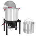 60 Qt Aluminum Seafood Boil Pot with Basket & Burner I144423