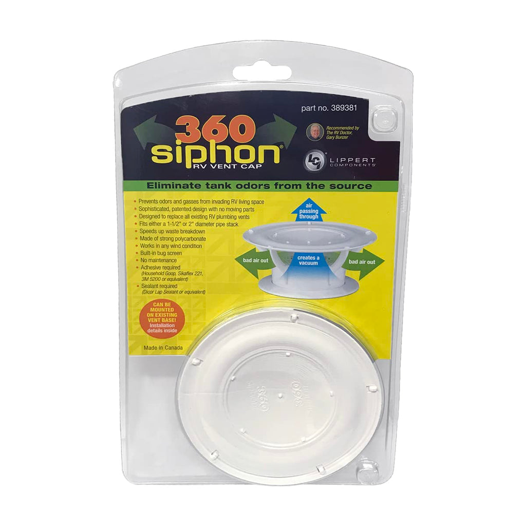 White RV Roof Vent Cap with Bug Screen D216