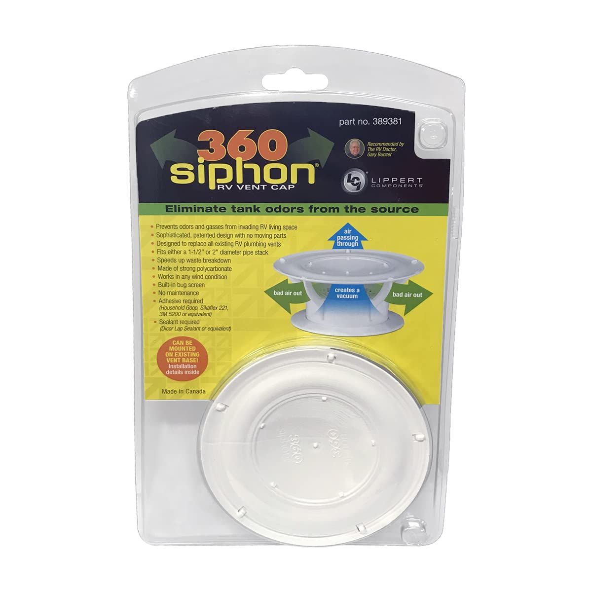 White RV Roof Vent Cap with Bug Screen D216