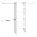 Wood Closet Organizer System with Tower and 3 Hang Rods and Shelving L9096