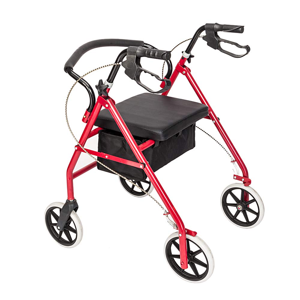 Red Rolling Walker with Seat D645
