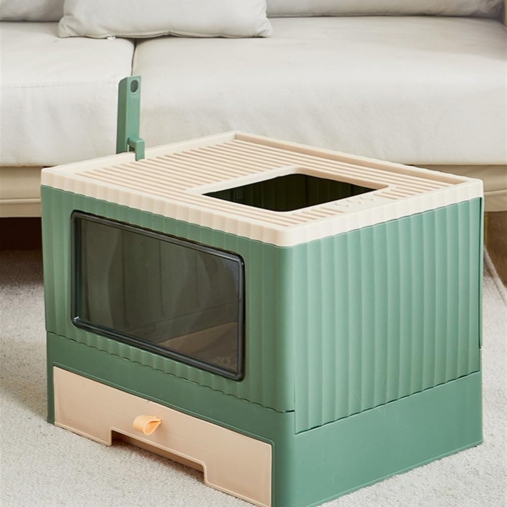 Foldable Top Entry Cat Litter Box with Lid D863