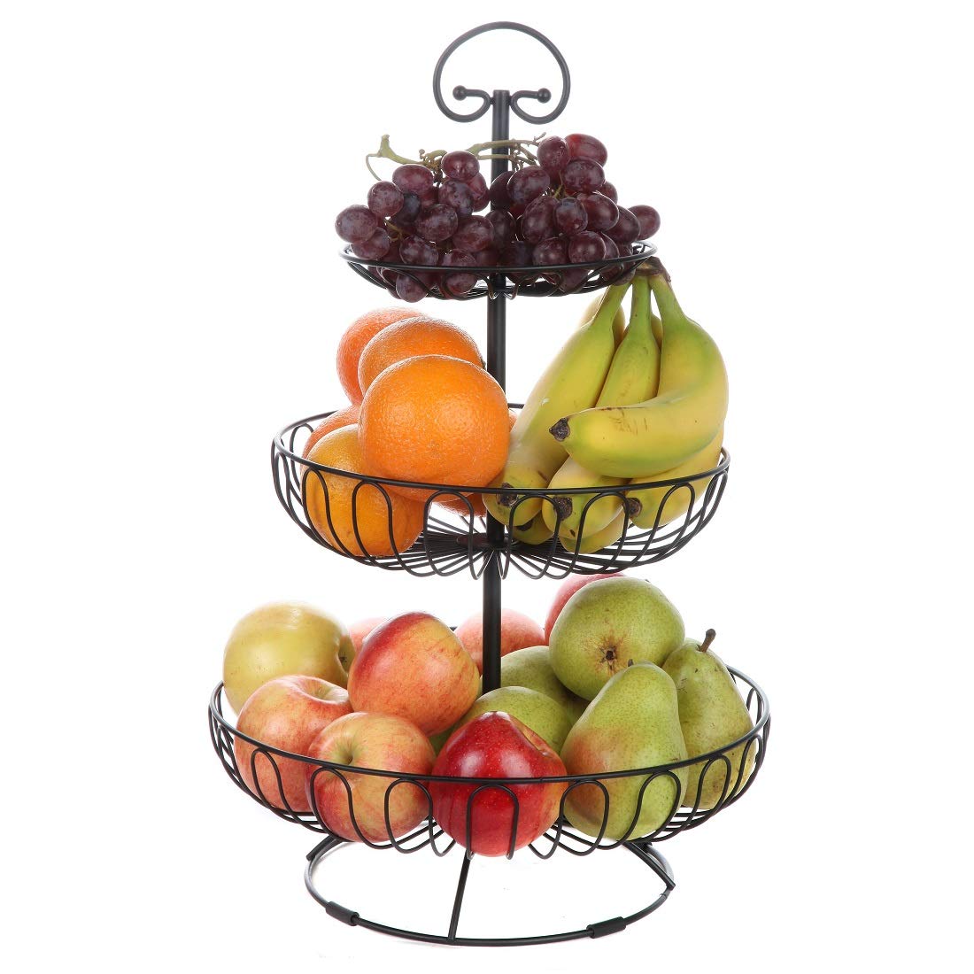 3-Tiered Black Wire Fruit and Vegetable Holder K6308