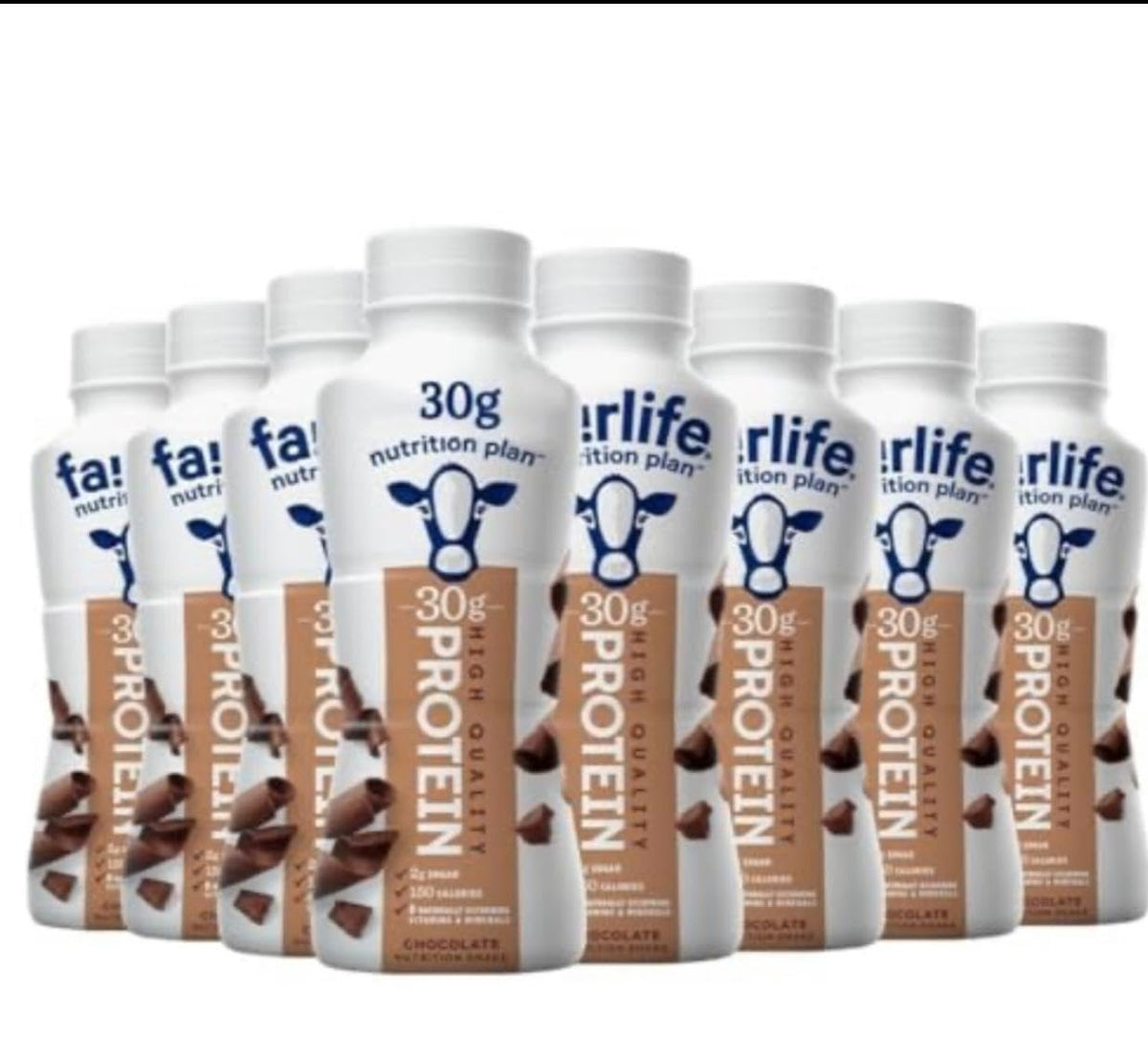 Chocolate Protein Drink, 30g Protein, Lactose Free, 11.5 Fl Oz, Pack of 8 J76586