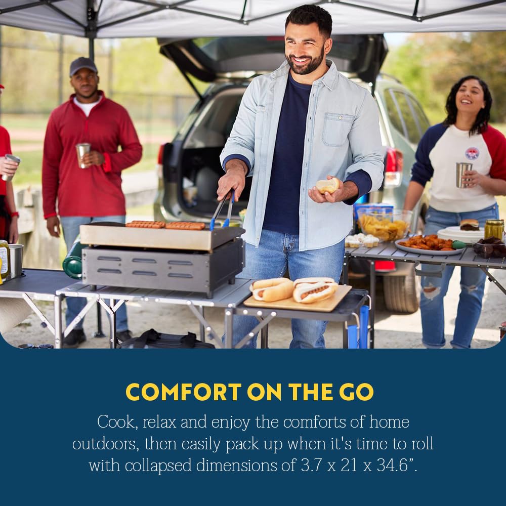 Portable Folding Cook Station with Heat Resistant Tabletop D664
