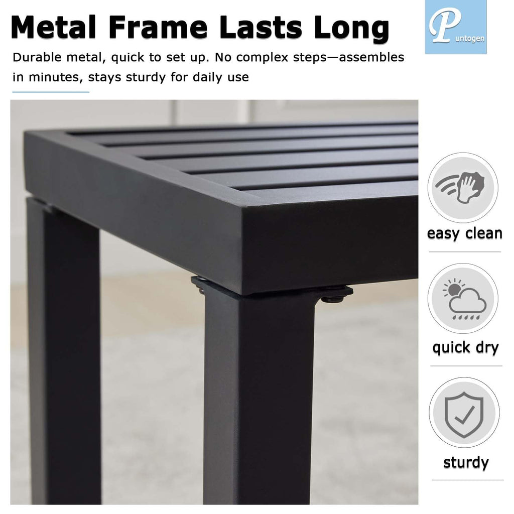 Black 46" Metal Outdoor Bench Y198