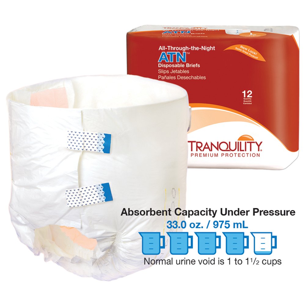 Large Adult Diapers with Tabs, 12 Ct B838