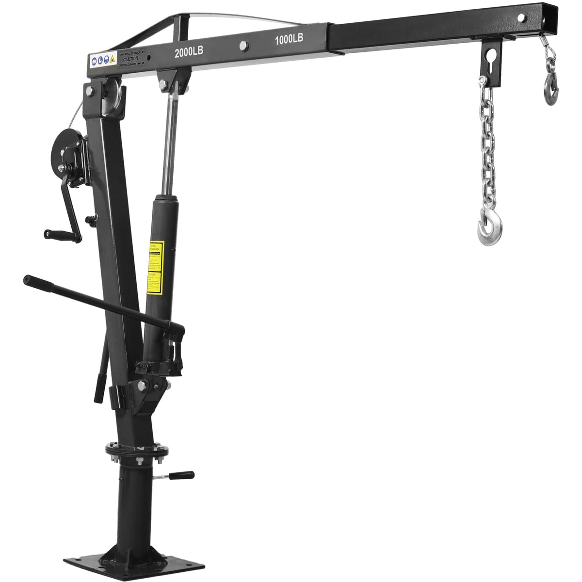 Hydraulic Pickup Truck Crane with Hand Winch, 2000-Lb. Capacity, Adjustable Boom, 360° Pivot Z971833