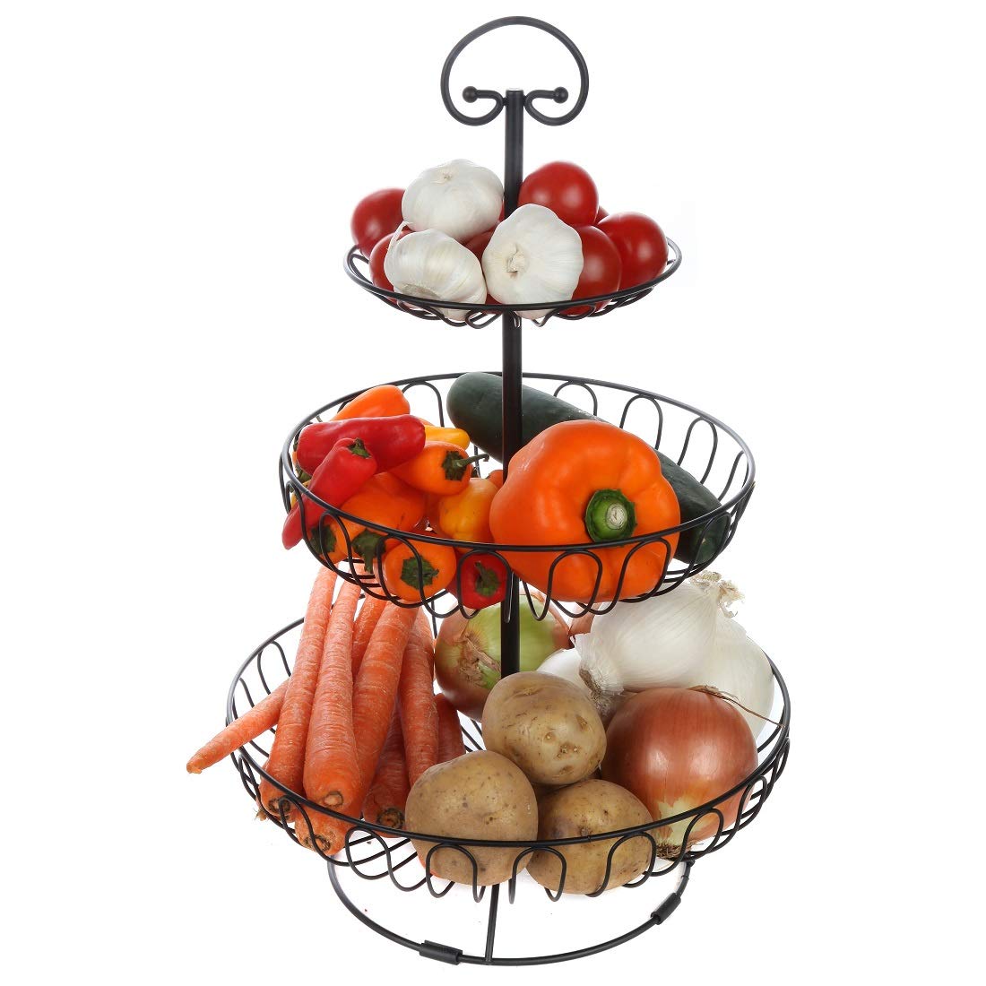 3-Tiered Black Wire Fruit and Vegetable Holder K6308