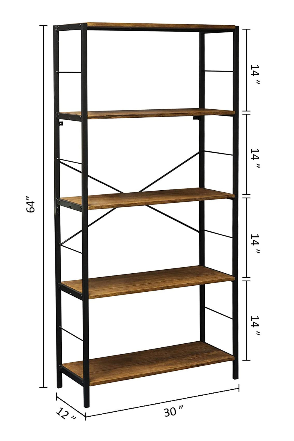 5 Tier Bookshelf with Coffee Shelves U214372