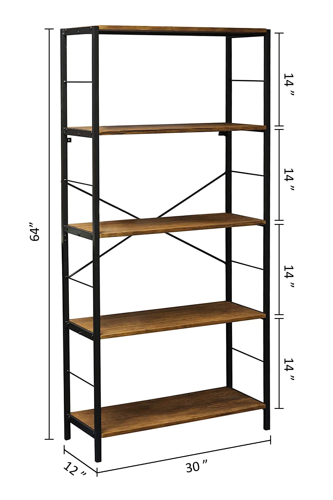 5 Tier Bookshelf with Coffee Shelves U214372