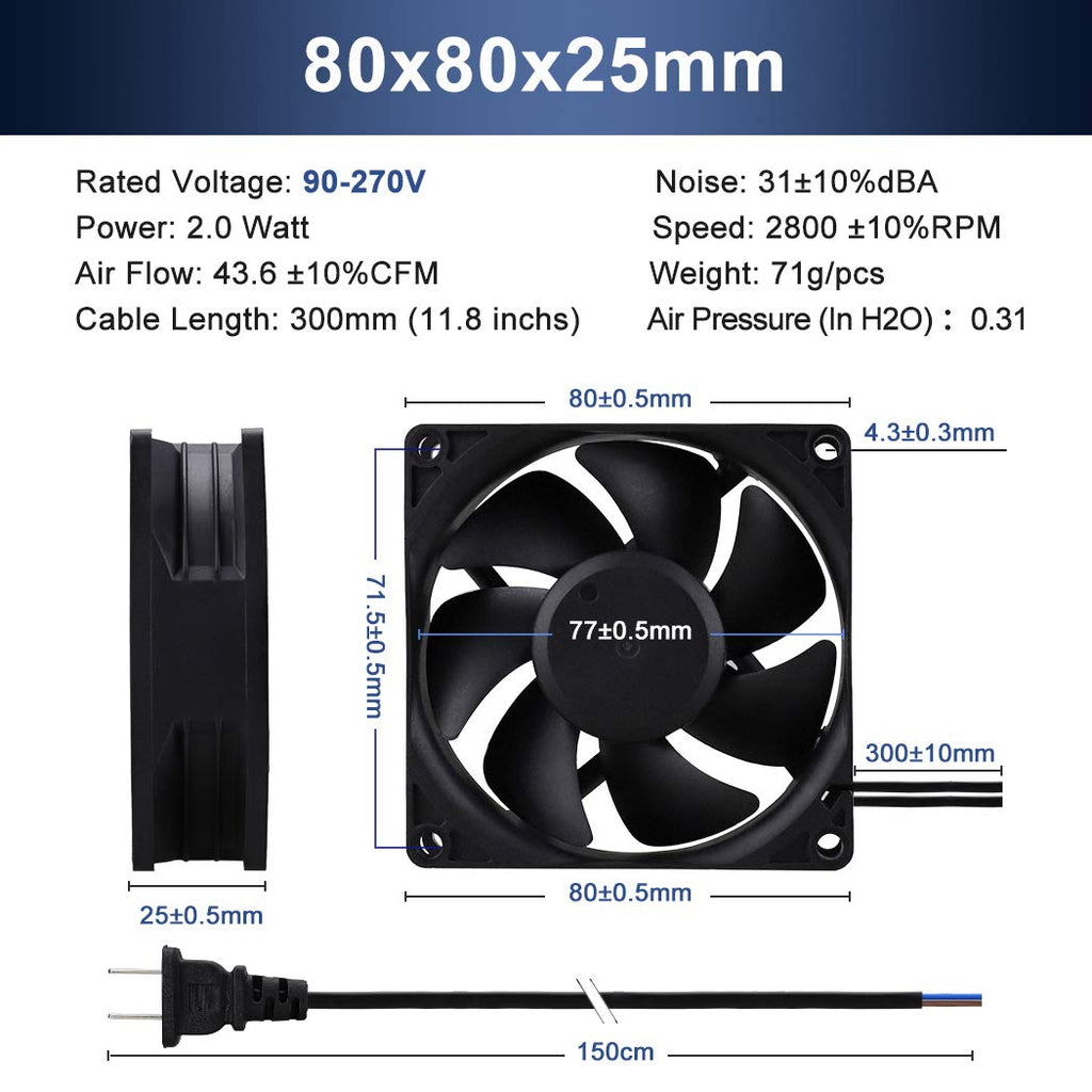 80mm EC Axial Brushless Cooling Fan B45687