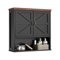 Black Wall Mounted Bathroom Cabinet with Adjustable Shelf S973