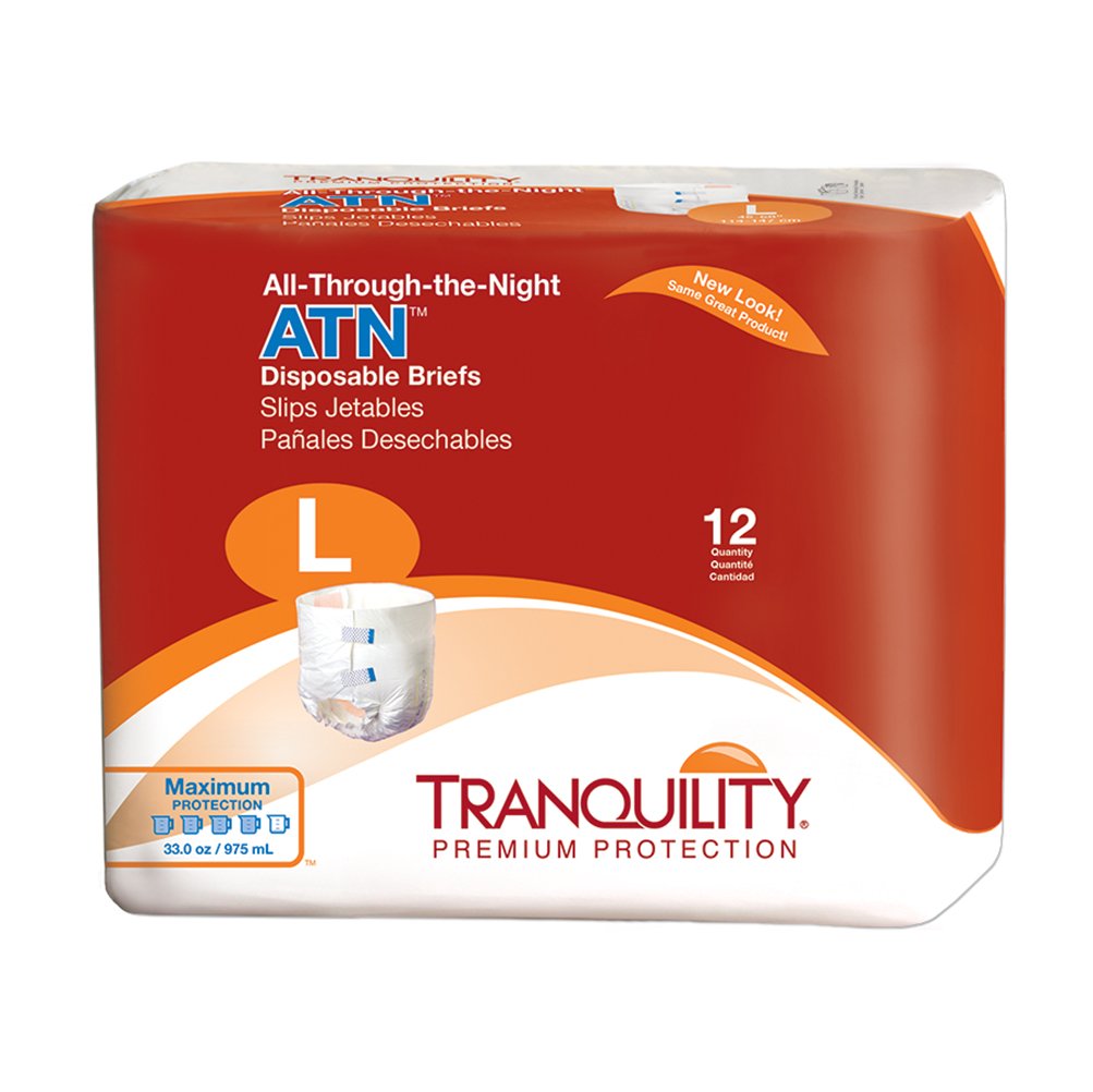 Large Adult Diapers with Tabs, 12 Ct B838