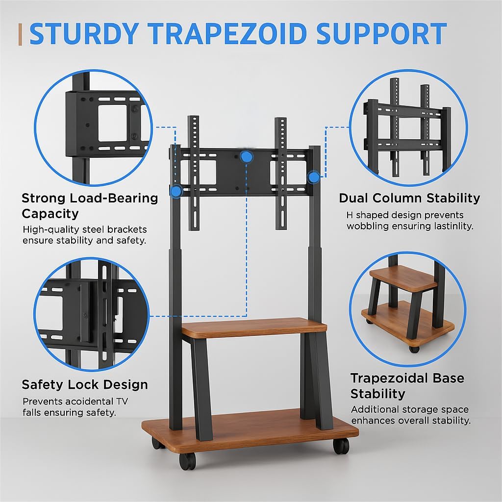 Rolling TV Stand for 32-80 Inch TVs A9129