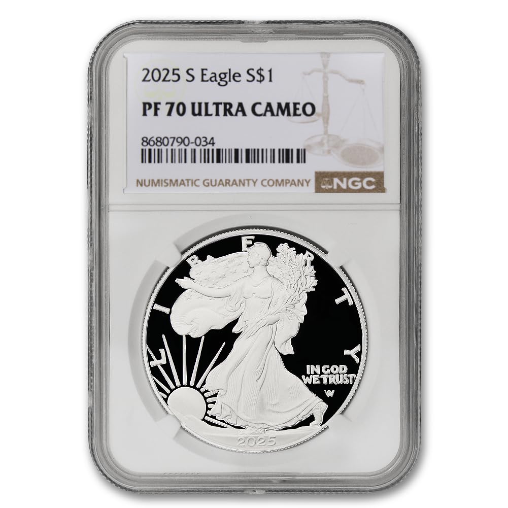 1 oz American Silver Eagle Coin PF-70 Ultra Cameo D3067