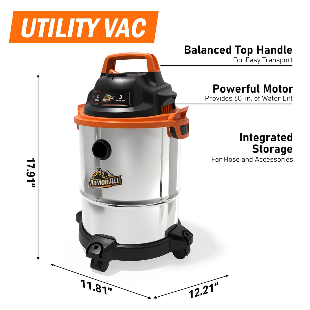 4 Gallon Stainless Steel Wet/Dry Vacuum M778