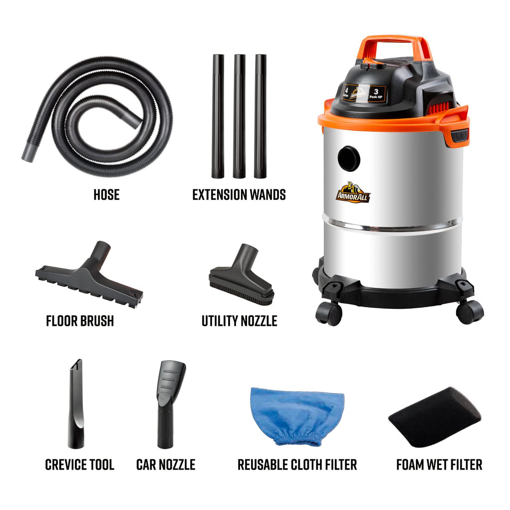 4 Gallon Stainless Steel Wet/Dry Vacuum M778