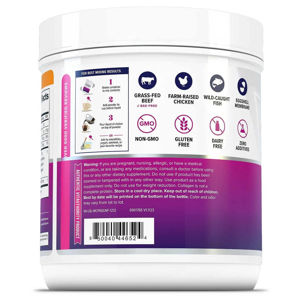 Unflavored Hydrolyzed Multi Collagen Peptides Powder 60 Servings Z800