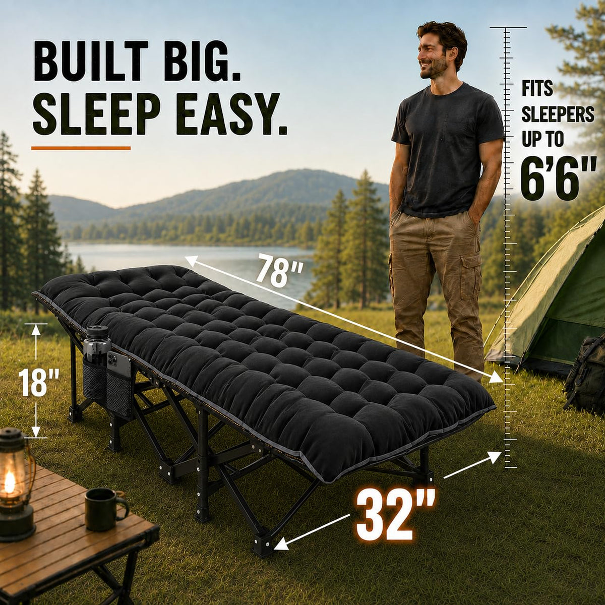 32'' XXL Oversized Camping Cot U3145