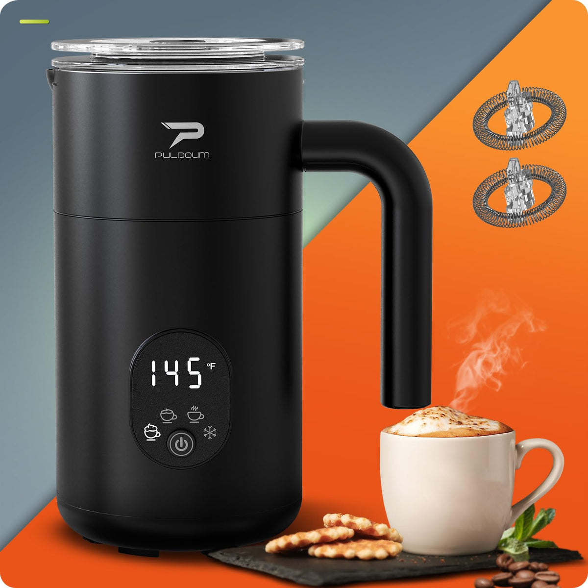 4 in 1 Automatic Milk Frother and Steamer 350ML Black T37566
