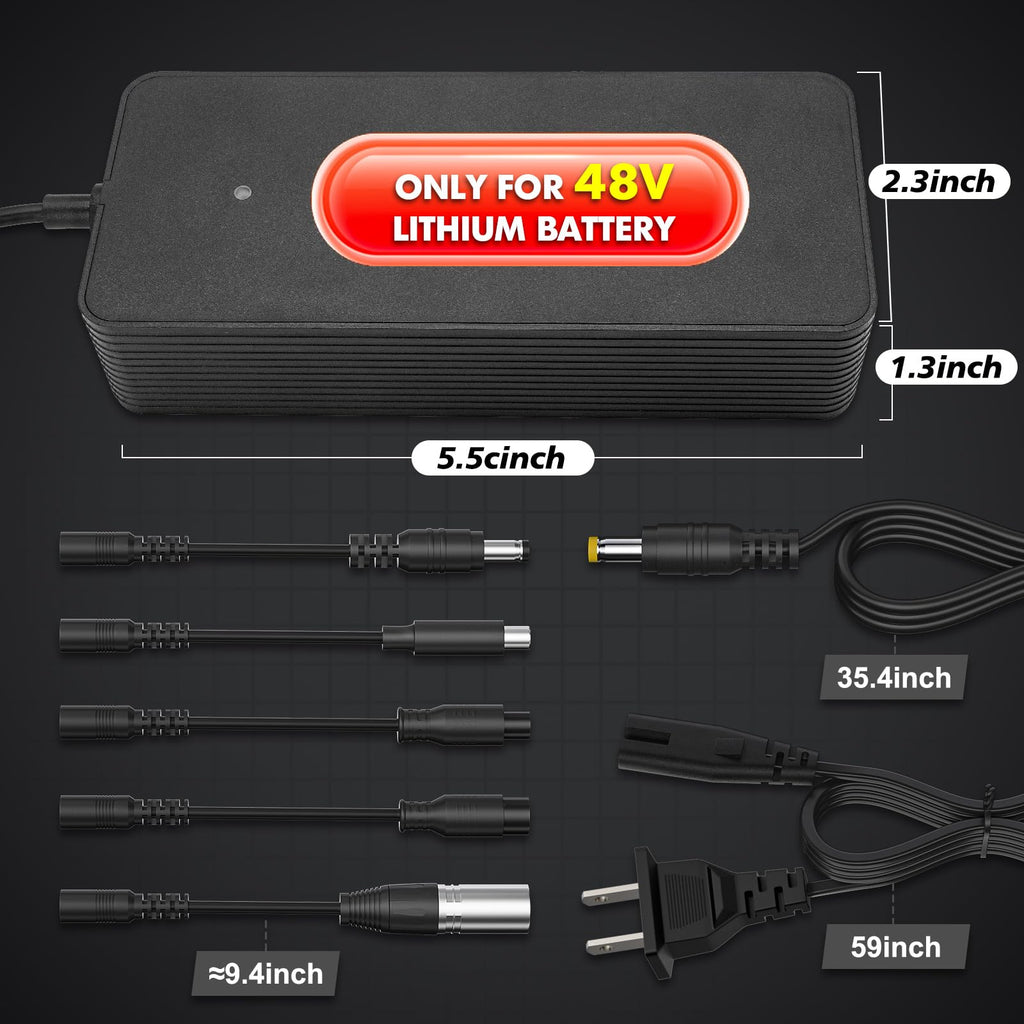 54.6V 2A Electric Bike Charger for 48V Lithium Battery K1969