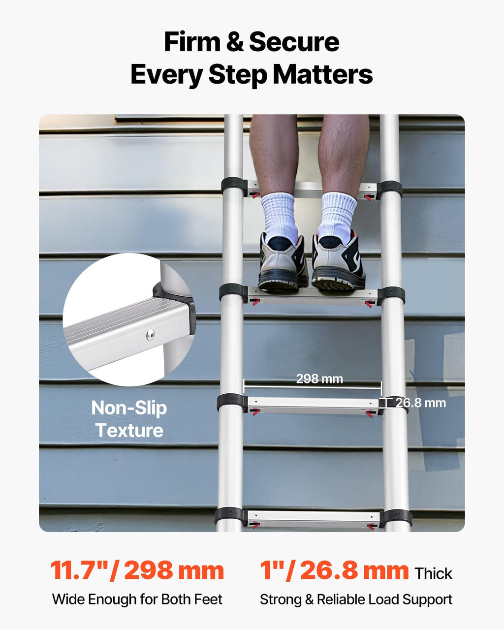 12.5ft Aluminum Telescoping Ladder 330LBS Q170077
