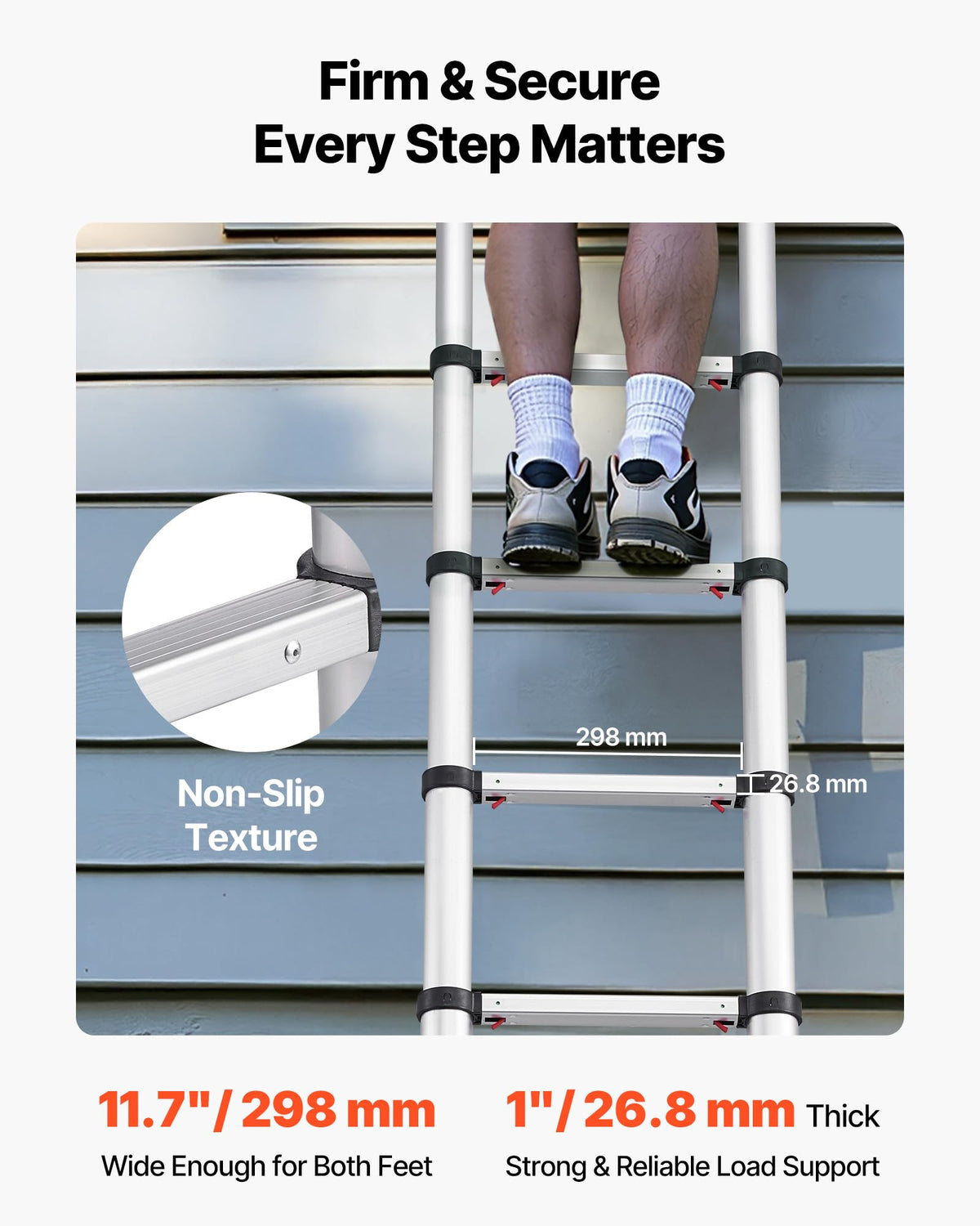 12.5ft Aluminum Telescoping Ladder 330LBS Q170077