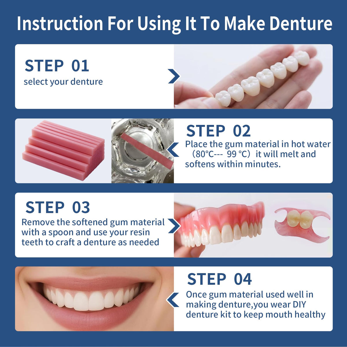 Denture Reline Kit for Upper and Lower Dentures A8134