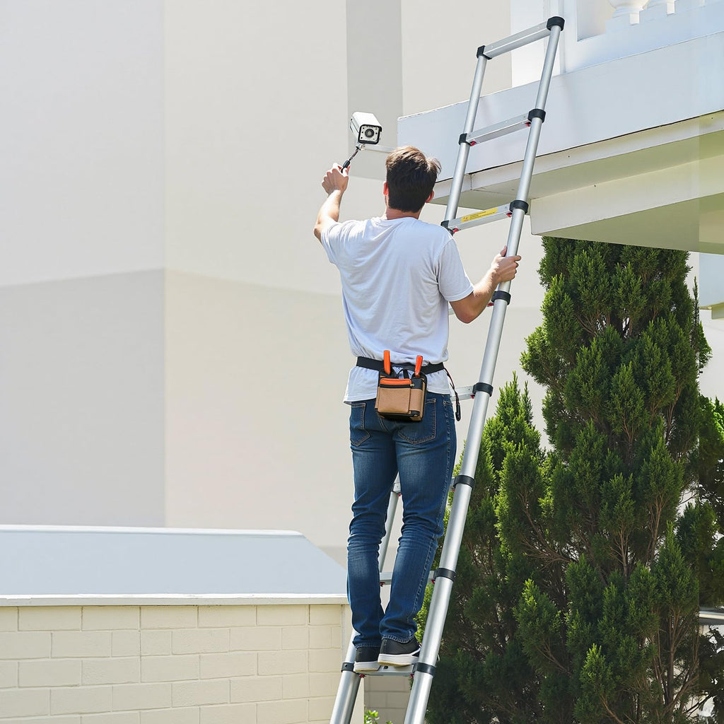 12.5ft Aluminum Telescoping Ladder 330LBS Q170077