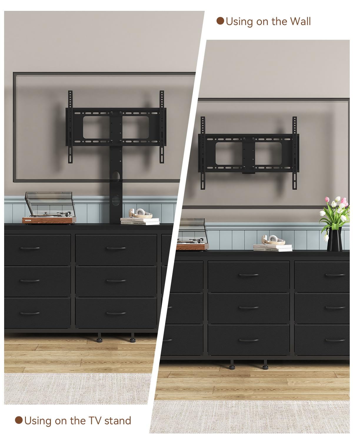 TV Stand with Mount and 9 Fabric Drawers S86151