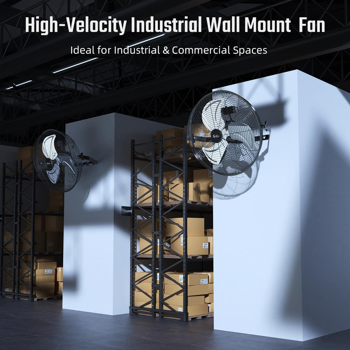 20 Inch 3 Speed Black Wall-Mount Fan S50004