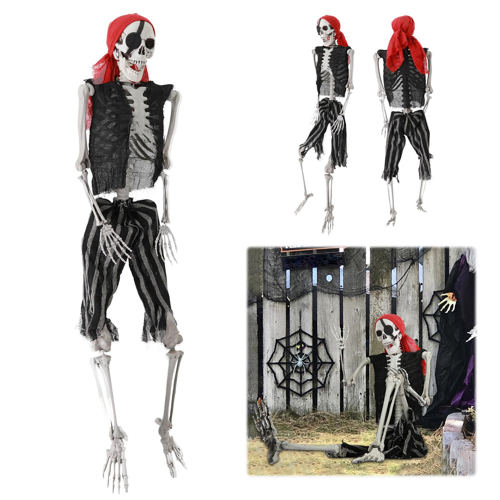 Life Size Pirate Skeleton with Movable Joints H7227